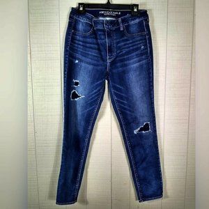 American Eagle High Rise Jegging Distressed 12